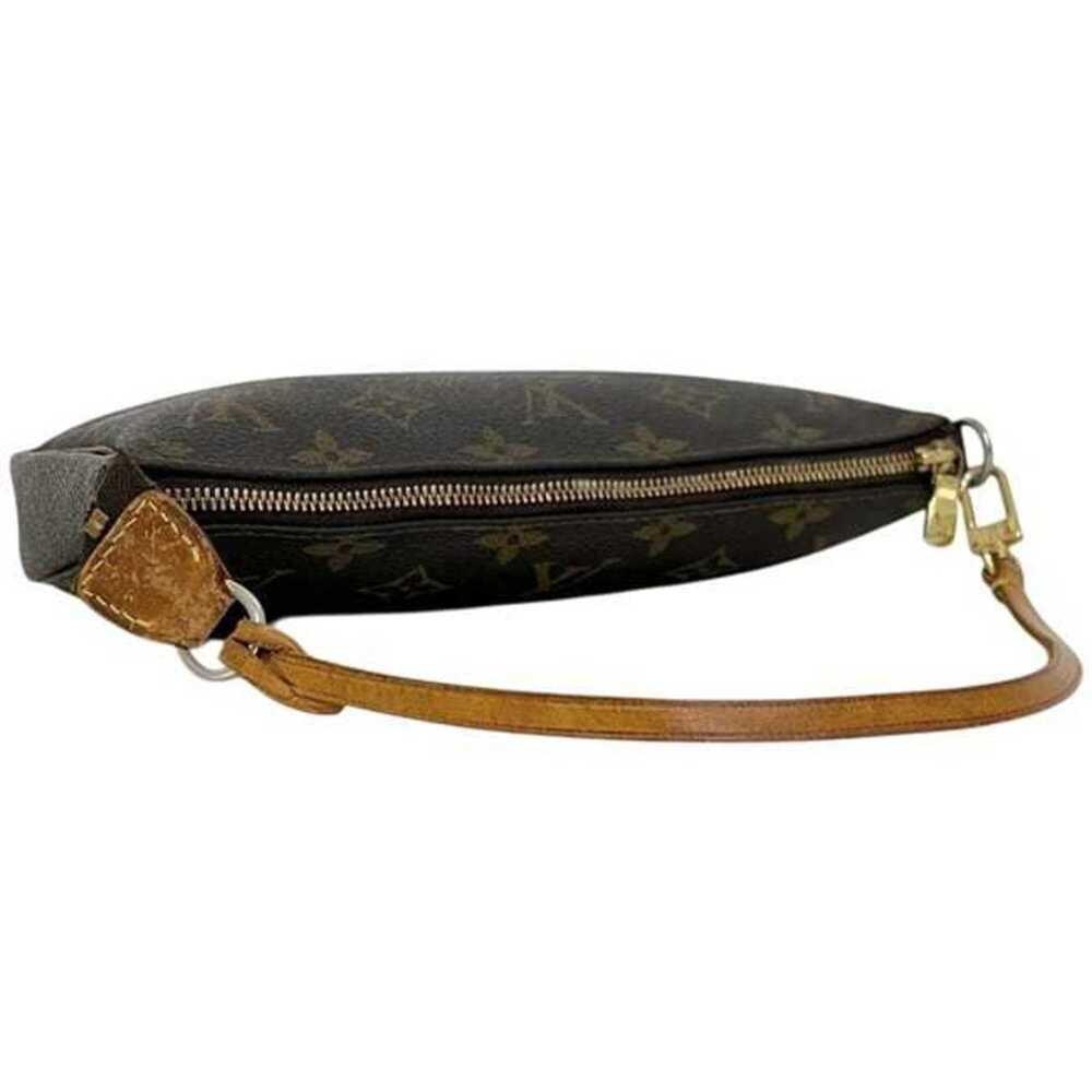 LOUIS VUITTON Authentic Brown Monogram Leather Pochette Pouch - Picture 9 of 11